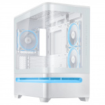 Gabinete ASUS Prime AP202 ARGB, Midi-Tower, Micro-ATX/Mini-ITX, USB 3.0, sin Fuente, 3 Ventiladores Instalados, Blanco