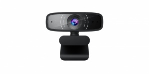 ASUS Webcam C3, Full HD1920 x 1080 Pixeles, Inclinación 90°, USB 2.0, Negro, Compatible con Skype/Microsoft Teams/Zoom