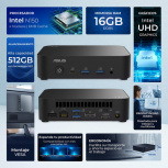 Mini PC ASUS NUC 14 Essential, Intel N150, 16GB, 512GB SSD, sin Sistema Operativo - Imagen adicional 1