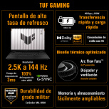 Laptop Gamer ASUS TUF Gaming A18, 18" 1920x1200 WUXGA, AMD Ryzen 7 260, NVIDIA GeForce RTX 5060, 32GB, 1TB SSD, Windows 11 Home, Inglés - Imagen adicional 2