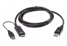 Aten Cable HDMI Macho - Displayport Macho, 4K, 60Hz, 1.8 Metros, Negro