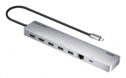 Aten Docking Station UH3240 USB-C, 1 x USB-C 3.0, 3 x USB-A 3.0, 2 x HDMI, 1 x RJ-45, MicroSD/SD