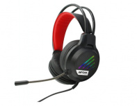 Atom Games Audífonos Gamer NSwitch para PS4/Xbox One/Nintendo Switch/Smartphone, Alámbrico, 3.5mm, Negro/Rojo