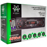 Atomic Autoestéreo SILVER300, 180W, MP3/FM, Bluetooth/USB, Negro