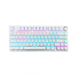 Teclado Gamer Aula F75 LED RGB 75%, Teclado Mecánico, MX Red, Inalámbrico, USB/Bluetooth, Blanco, Inglés