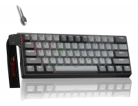 Teclado Gamer Aula Win60 HE Pro LED RGB 60%, Alámbrico, USB, Negro, Inglés