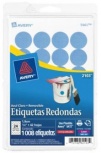 Avery Etiqueta Redonda 2103, 1008 Etiquetas de Diámetro 3/4'', Azul Claro