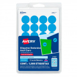 Avery Etiqueta Redonda 2103, 1008 Etiquetas de Diámetro 3/4'', Azul Claro