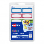 Avery Etiqueta Rectangular con Borde de Color  41441, 60 Piezas de 3/4" x 1 3/4", Azul/Verde/ Rojo/Blanco