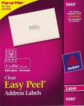 Avery Etiquetas para Dirección 5660, 1500 Etiquetas de 1'' x 2.7'', Transparente