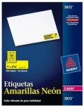 Avery Etiqueta 5972, 750 Etiquetas de 1" x 2 5/8", Amarillo Neon