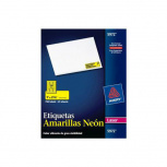Avery Etiqueta 5972, 750 Etiquetas de 1" x 2 5/8", Amarillo Neon