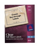 Avery Etiqueta de EnvÃo 8665, 25 Etiquetas de 8 1/2'' x 11'', Transparente