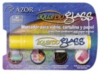 Azor Marcador Aquarelo Glass para Vidrio/Cartulina/Papel, Punto Extra Gruesa, Amarillo