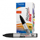Azor Marcador Permanente Signal Xtra, Punta Gruesa, Negro, 12 Piezas