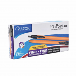 Azor Bolígrafo Retráctil Pin Point RT, Punto Fino 0.7mm, Negro, 12 Piezas