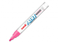 Azor Marcador Permanente Uni Paint PX-20, Punto Mediano, Rosa, 12 Piezas