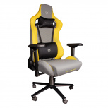 Balam Rush Silla Gamer Thunder Tour, hasta 150Kg, Gris/Amarillo