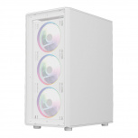 Gabinete Balam Rush DragonFly II Mesh GM740, Mini-Tower, ATX/Micro-ATX/Mini-ITX, USB 2.0/3.0, sin Fuente, 4 Ventiladores Instalados, Blanco - Imagen adicional 1