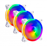 Ventilador Balam Rush Eolox Blaze EX30KW, 3x 120mm, 1200RPM, ARGB, Blanco 