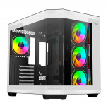 Gabinete Balam Rush Tank Super 9600 TB, Midi-Tower, ATX/Micro-ATX/Mini-ITX, USB 2.0/3.0, sin Fuente, 4 Ventiladores Instalados, Negro/Blanco