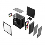 Gabinete Balam Rush Carbono Aircool 4000A, Mini-Tower, Micro-ATX/Mini-ITX, USB 2.0/3.0, sin Fuente, 3 Ventiladores Instalados, Negro - Imagen adicional 4