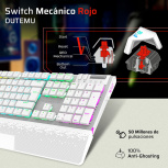 Teclado Gamer Balam Rush Dominate Expert GK979I LED RGB, Teclado Mecánico, Outemu Red, Inalámbrico, RF Inalámbrico/Bluetooth, Blanco, Español image