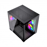 Gabinete Balam Rush Tank Glow Max 3900, Mini-Tower, Micro-ATX/Mini-ITX, USB 2.0/3.0, sin Fuente, 3 Ventiladores Instalados, Negro - Imagen adicional 3