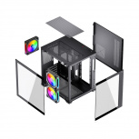 Gabinete Balam Rush Tank Glow Max 3900, Mini-Tower, Micro-ATX/Mini-ITX, USB 2.0/3.0, sin Fuente, 3 Ventiladores Instalados, Negro - Imagen adicional 8