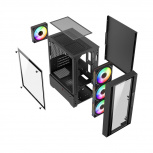 Gabinete Balam Rush Nitrox Edge Pro Crystal 4900C, Mini-Tower, Micro-ATX/Mini-ITX, USB 2.0/3.0, sin Fuente, 4 Ventiladores Instalados, Negro - Imagen adicional 7