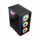Gabinete Balam Rush Nitrox Edge Pro Crystal 4900C, Mini-Tower, Micro-ATX/Mini-ITX, USB 2.0/3.0, sin Fuente, 4 Ventiladores Instalados, Negro - Imagen adicional 1
