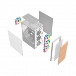 Gabinete Balam Rush Dragonfly Wood GM580, Midi-Tower, ATX/Micro-ATX/Mini-ITX, USB 2.0/3.0, sin Fuente, 4 Ventiladores Instalados, Blanco - Imagen adicional 8