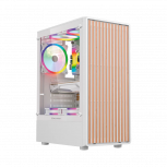 Gabinete Balam Rush Dragonfly Wood GM580, Midi-Tower, ATX/Micro-ATX/Mini-ITX, USB 2.0/3.0, sin Fuente, 4 Ventiladores Instalados, Blanco - Imagen adicional 1