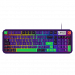 Teclado Gamer Balam Rush Warstrike Eva KG500E LED RGB 96%, Alámbrico, USB, Multicolor, Español