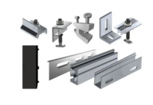 Basel Juego de Montaje para Panel Solar KITBASEL1X8, Aluminio