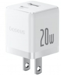 Baseus Cargador de Pared P10111609213-00, 20W, 12V, 1 x USB-A 1 x USB-C