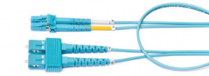 Belde Cable Fibra Óptica Jumper Dúplex OM3 LC Macho - ST Macho, 2 Metros, Aqua