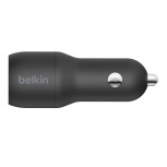 Belkin Cargador para Auto Boost Charge, 24W, 2x USB 2.0, Negro