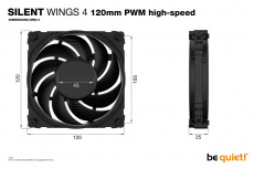 Ventilador be quiet! Silent Wings 4, 120mm, 2500RPM, Negro image