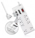 Bestek Supresor de Picos MRJ1870KU, 8 Contactos, 4x USB, 600 Joules