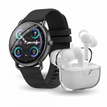 Binden Smartwatch ERA One, Touch, Bluetooth 5.0, Android/iOS, Negro - Incluye Audífonos One Pods Blanco