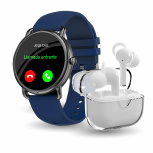 Binden Smartwatch ERA One, Touch, Bluetooth 5.0, Android/iOS, Azul - Incluye Audífonos One Pods Blanco