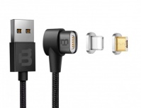 Blackpcs Cable de Carga USB A Macho - Lightning/Micro USB Macho Magnetico, 1 Metro, Negro, para iPod/iPhone/iPad/Android