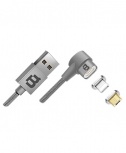 Blackpcs Cable de Carga USB A Macho - Lightning/Micro USB Macho, 1 Metro, Plata, para iPod/iPhone/iPad/Android