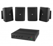 Bosch Amplificador de Audio U602EVIDS, Alámbrico, 6 Canales, Euroblock, 100 - 240V, Incluye 4 Altavoces