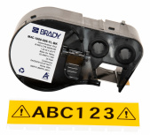 Brady Cinta M4C-1000-595-YL-BK Negro sobre Amarillo, Transferencia Térmica, 25.4 mm x 7.6 Metros, 1 Pieza