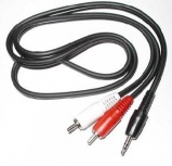 BRobotix Cable 2x RCA Macho - 3.5mm Macho, 1.8 Metros, Negro