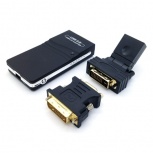 BRobotix Convertidor USB C Macho - VGA/DVI/HDMI Hembra, Negro
