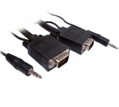 BRobotix Cable VGA/3.5mm Macho - VGA/3.5mm Macho, 4.5 Metros, Negro