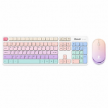 Kit de Teclado y Mouse BRobotix 406986, Inalámbrico, USB/Bluetooth, Multicolor, Español